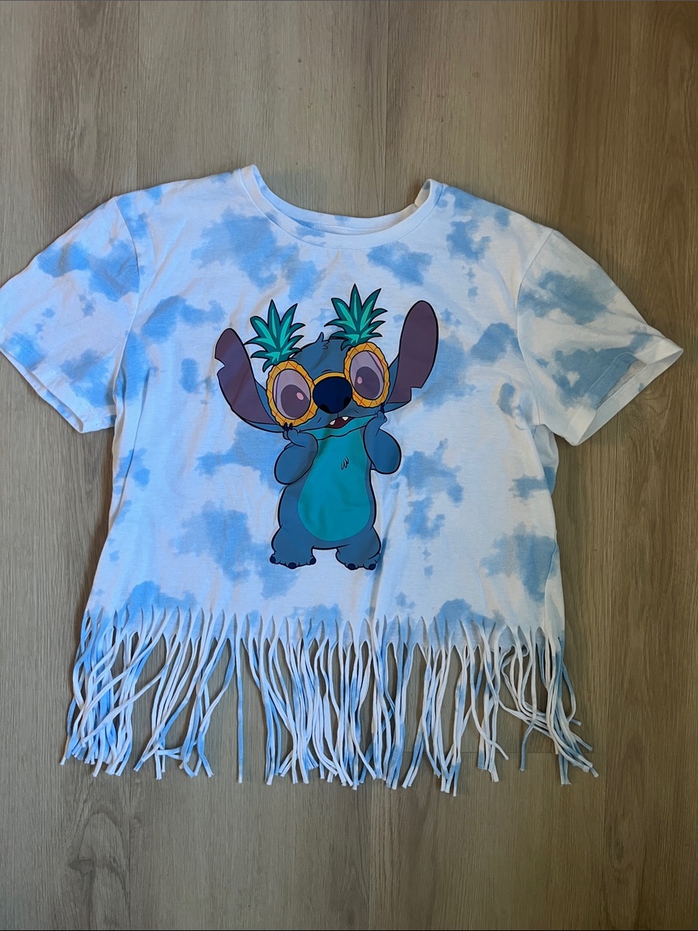 Disney Girls Lilo & Stitch Tie-Dye Fringe Tee